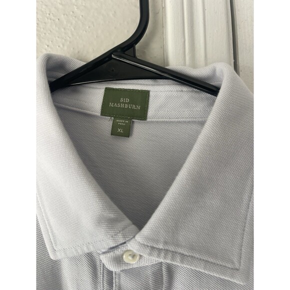 Sid Mashburn Polo Shirt Mens XL Short Sleeve Pima Cotton Blue-Gray Casual S76987 - Picture 3 of 7